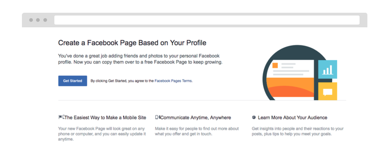 creare un esempio di pagina facebook