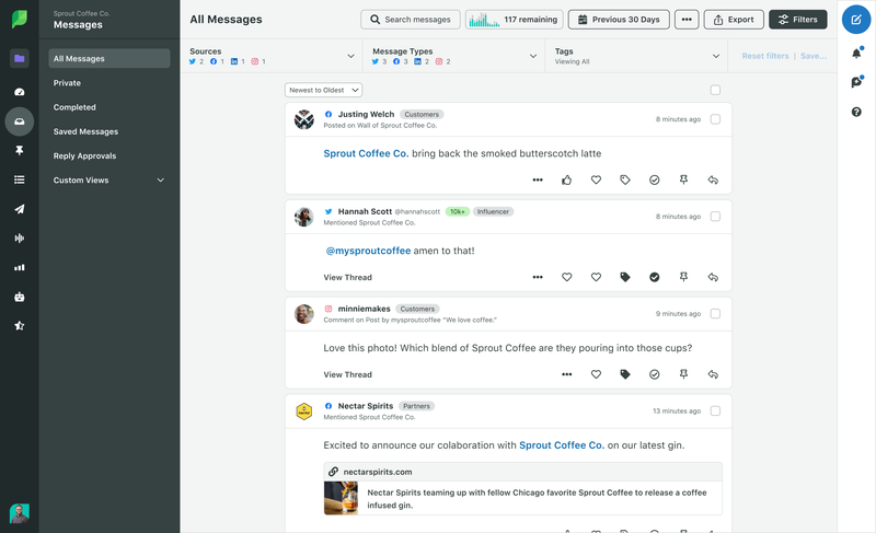 Φίλτρα στο Sprout Social