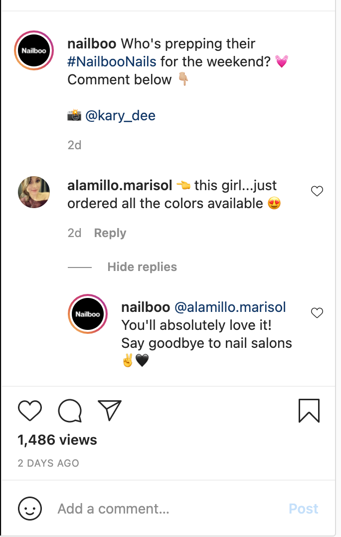 Ο Nailboo απαντά σε ένα σχόλιο στο Instagram