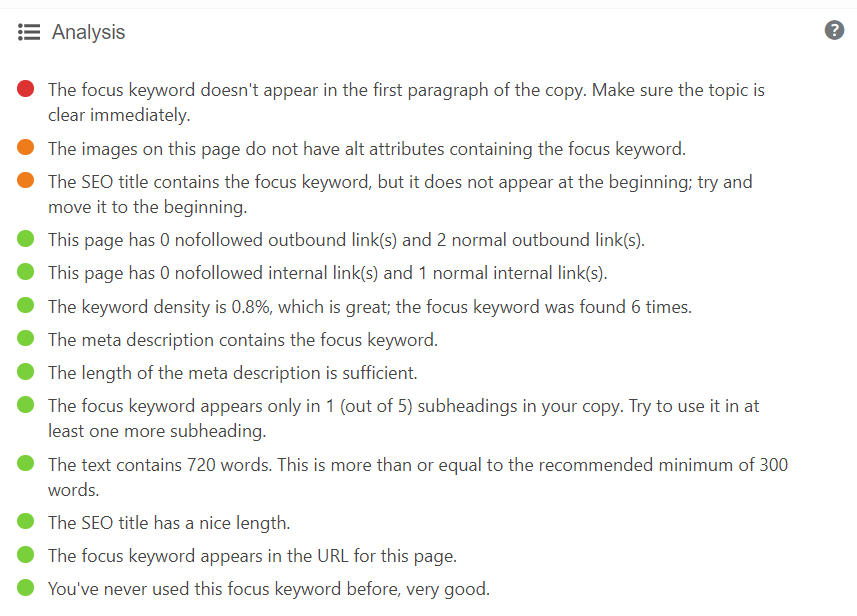 I suggerimenti di Yoast sono un elemento importante per ottimizzare i post del tuo blog per la SEO