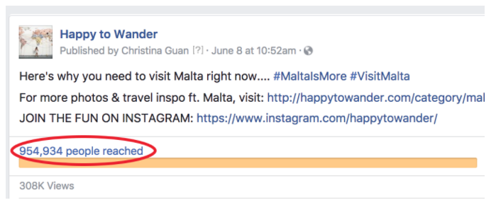 Happy to Wander Facebook Reach
