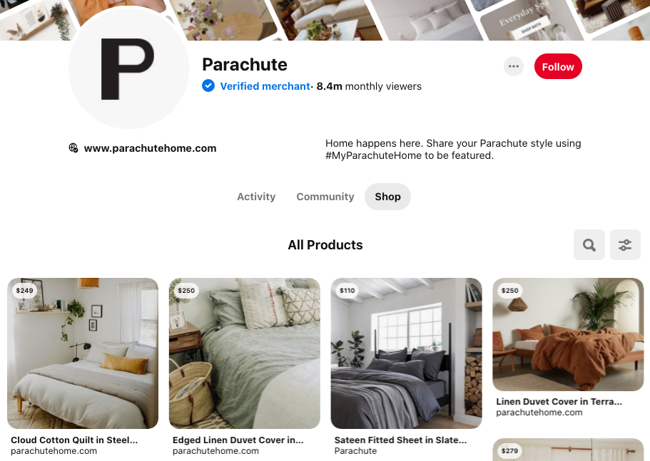 padákové pinterest produkty
