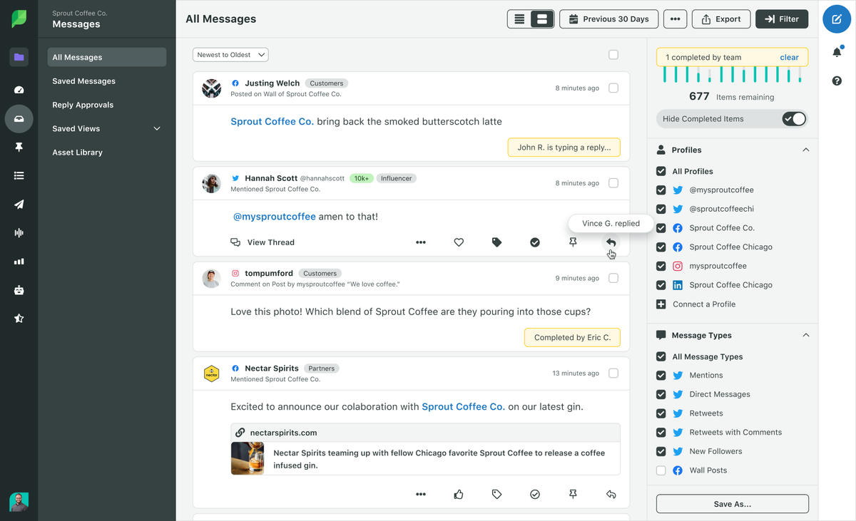 HASHTAGS Smart Inbox zaznavanje trkov