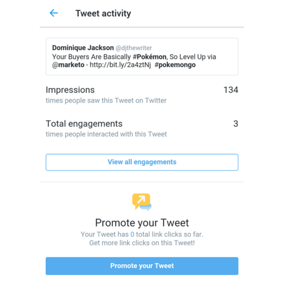 twittare statistiche di attività sul cellulare