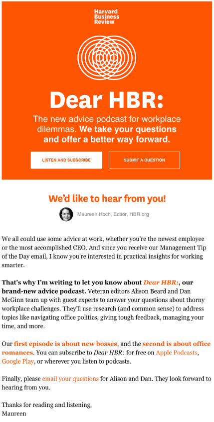 podcast-meddelelses e-mail