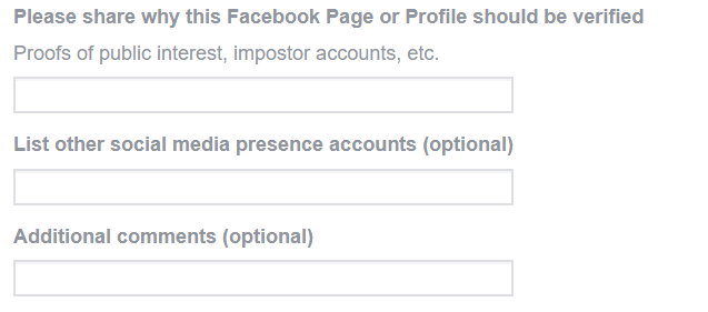laukus, kad pateisintumėte, kodėl jūsų „Facebook“ puslapis turėtų būti patvirtintas