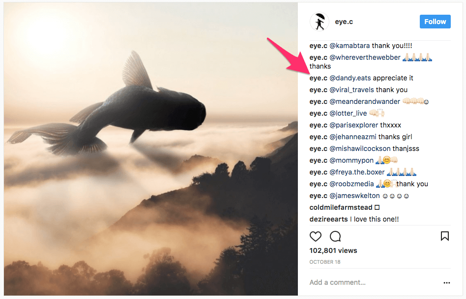 příklad zapojení instagramu