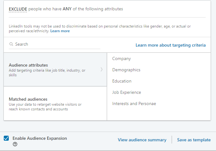 Vyloučení reklam na LinkedIn