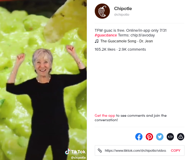 chipotle příspěvek guacdance výzvy