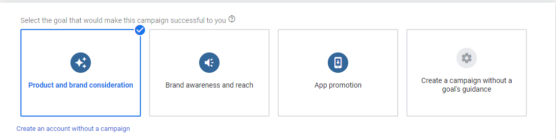 možnosti cílů reklamních kampaní google a youtube