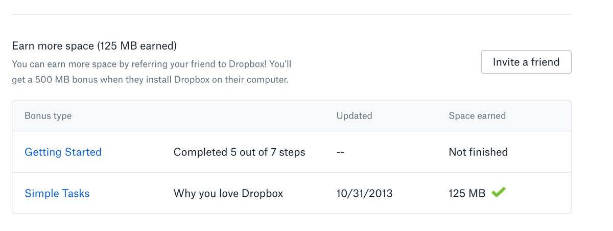 Posnetek zaslona Dropbox