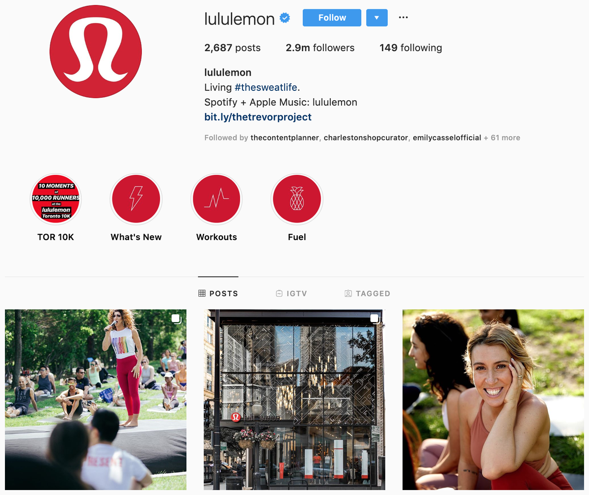 Lululemon su Instagram: i migliori marchi da seguire
