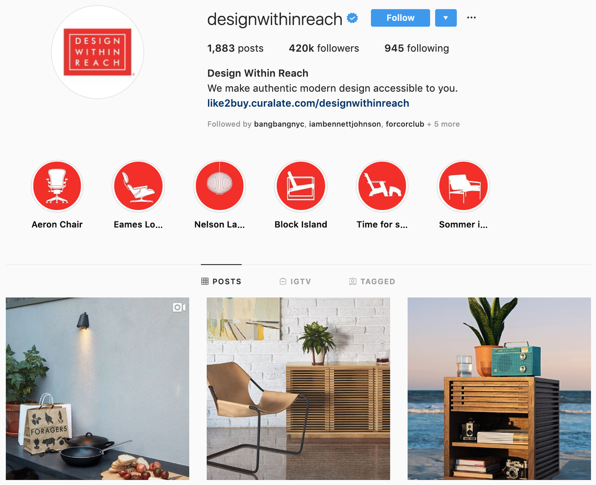 Design Within Reach su Instagram: i migliori marchi da seguire