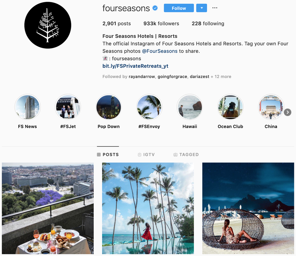 Four Seasons su Instagram: i migliori marchi da seguire