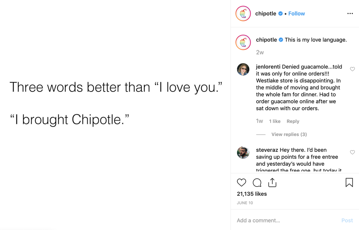 Chipotle su Instagram: i migliori marchi da seguire