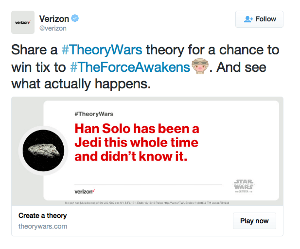 verizon promovira tweet hashtag