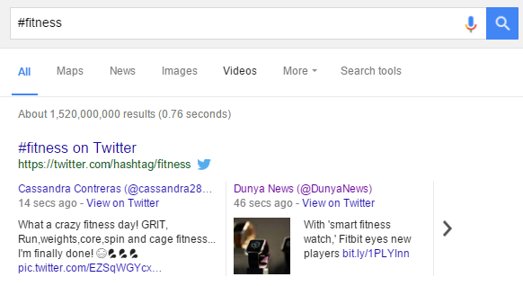 Google Iskanje po hashtagih