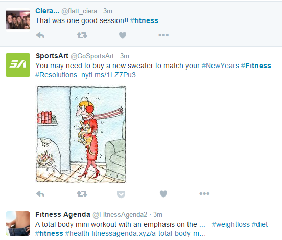 fitnes in hashtags