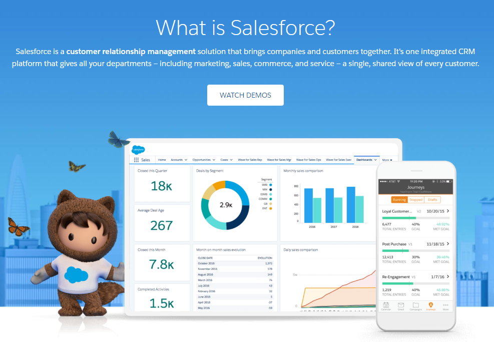 vstupní stránka salesforce saas