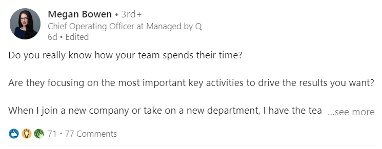Le domande su LinkedIn rappresentano una sorta di chiamata e risposta che stimola il coinvolgimento.