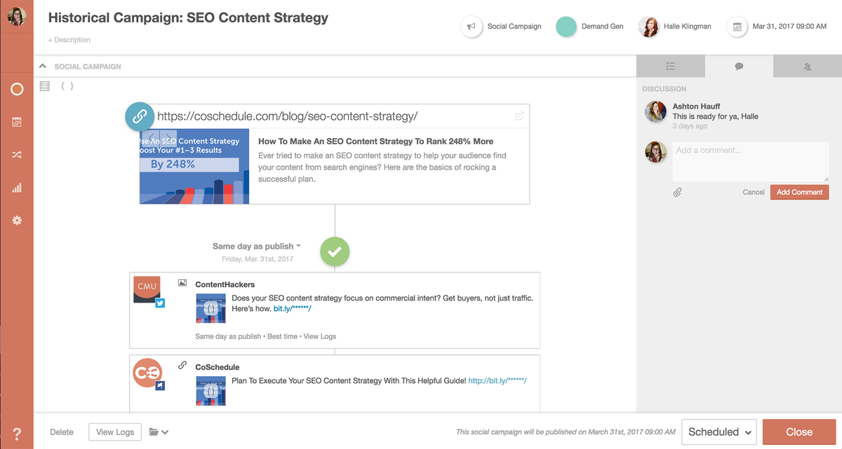 CoSchedule consente a blogger e social manager di collaborare alle campagne