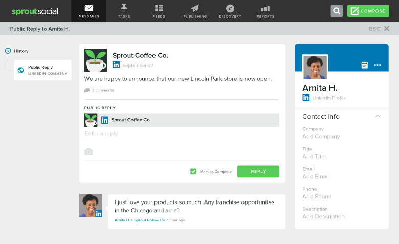 resposta de missatges de linkedin