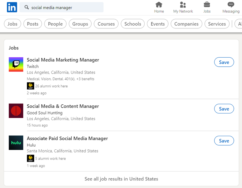 linkedin è il posto perfetto per assumere un social media manager con i suoi elenchi in-app