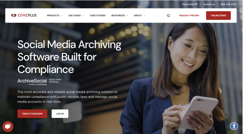 ArchiveSocial ekrano kopija's website home page.