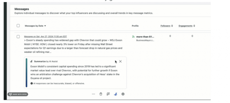   Les résumés d'AI Assist peuvent vous aider à condenser de grands ensembles de données en résumés clairs et exploitables afin que vous puissiez identifier rapidement les tendances importantes.