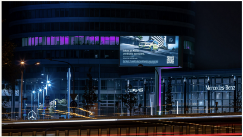   Mercedes-Benz's out-of-the-box, localized campaign at their headquarters in Poland to promote their new T-Class vehicle.