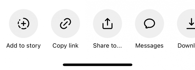   Uno screenshot che mostra il"Add to story" on Instagram