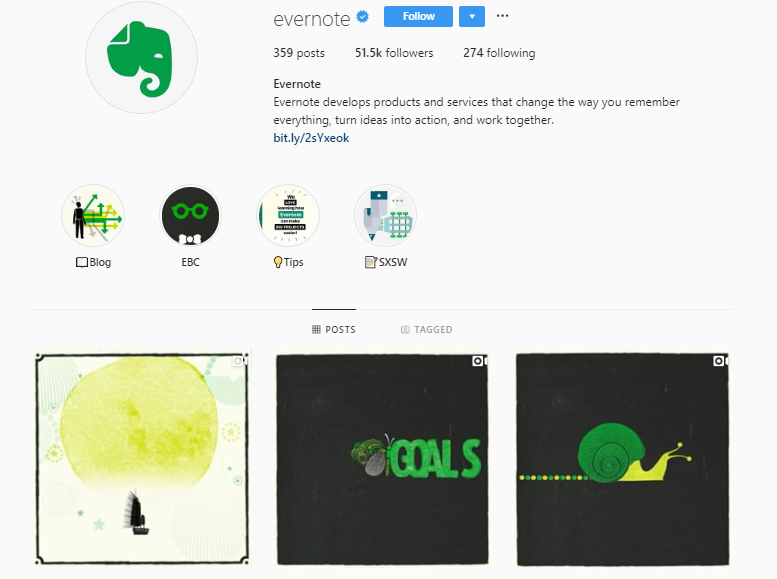 Evernote Instagram feed