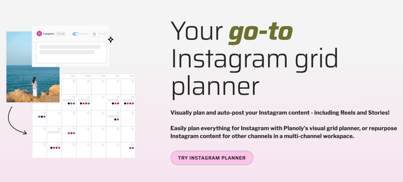   Screenshot dello strumento di pianificazione Instagram di Planoly