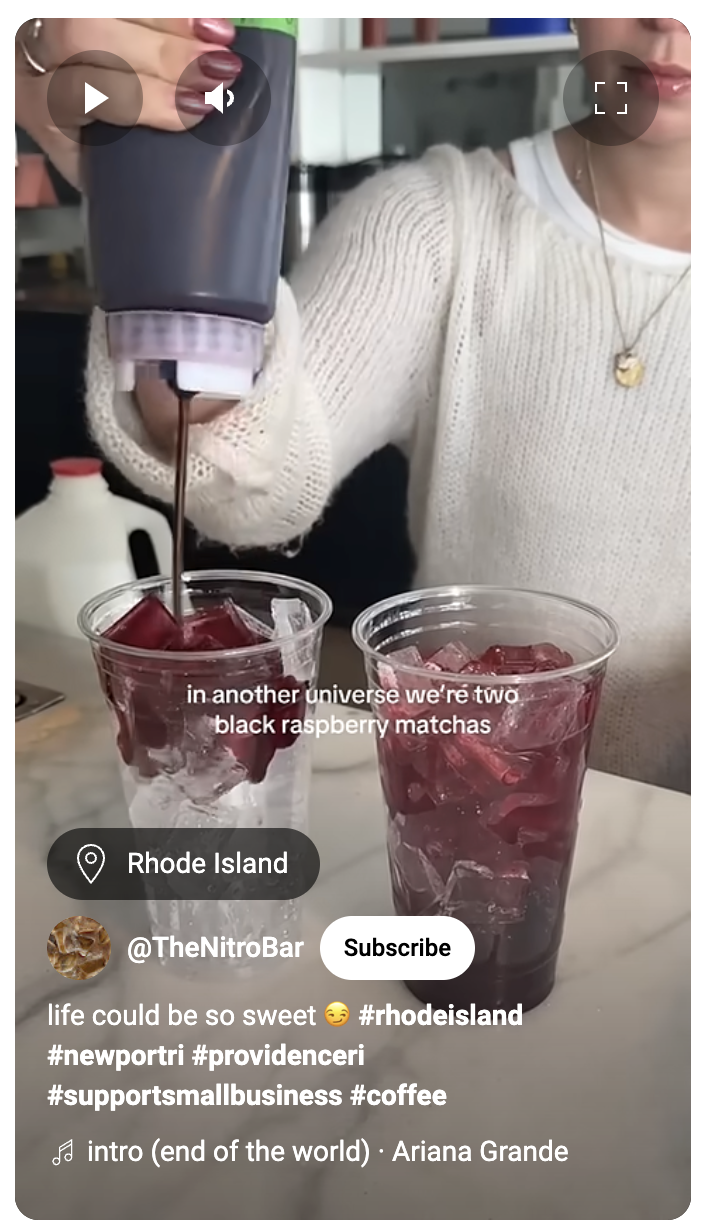   Siyah ahududu kibritlerinin kamera arkası içeriğini gösteren The Nitro Bar'dan YouTube kısa videosu.