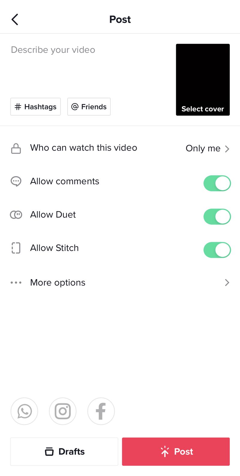 Uno screenshot di TikTok