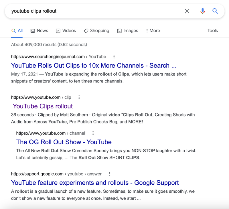 Risultati di ricerca di Google per