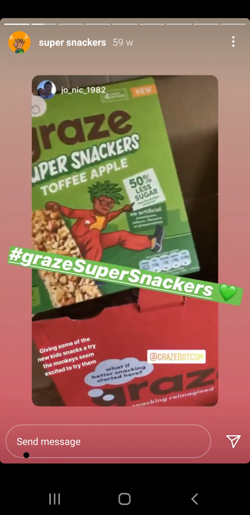  Grazen's enticing Instagram Story 