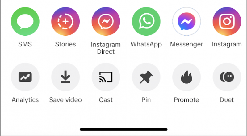 Zaslon Više opcija na TikTok-u, prikazuje gumb Promoviraj
