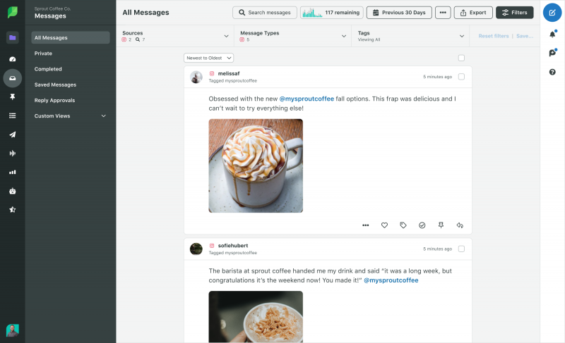 Sprout Social's smart inbox and messages