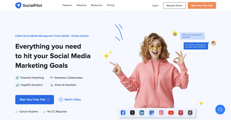 Snimka zaslona Facebook alata za objavljivanje Social Pilot