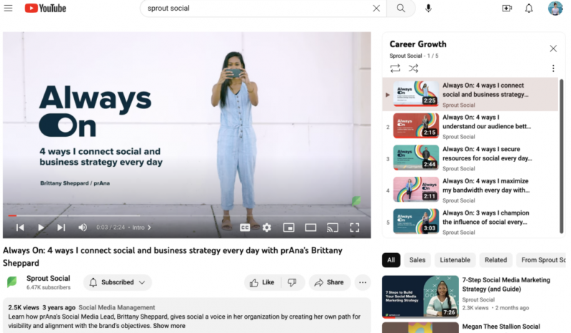   Izboj, mladica's Always On playlist series, where every video has similarly designed thumbnails that tie the series together.