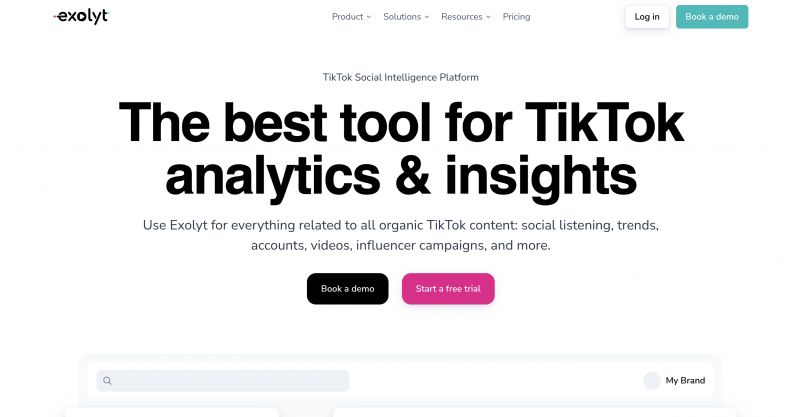   TikTok分析ツールExolytのスクリーンショット's website
