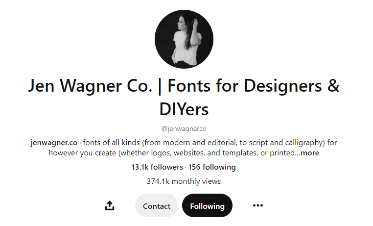   Samo Wagner Co.'s Pinterest account includes a great social media bio.
