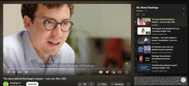 duolingo youtube playlist za nove gledatelje