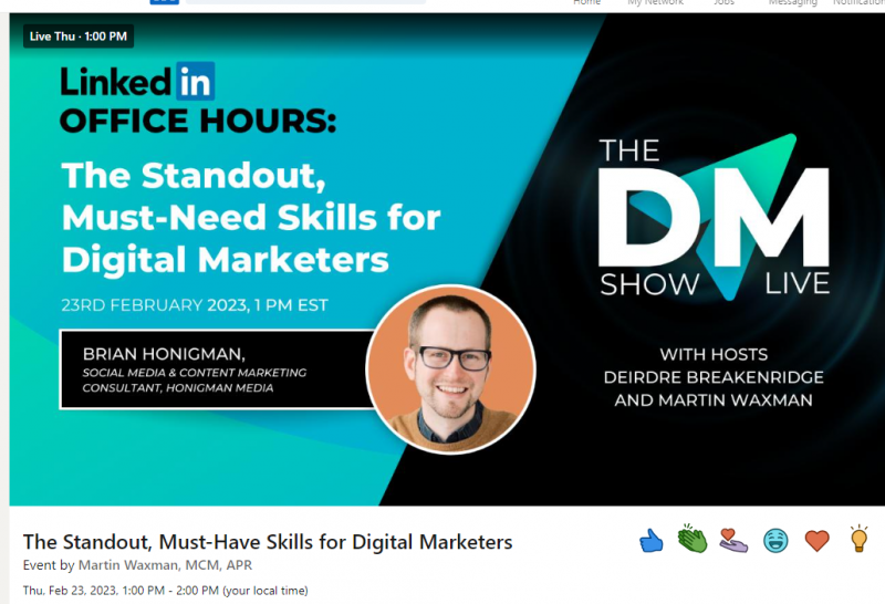   Ejemplo de miniatura de LinkedIn Live
