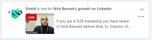   Notificación en vivo de LinkedIn