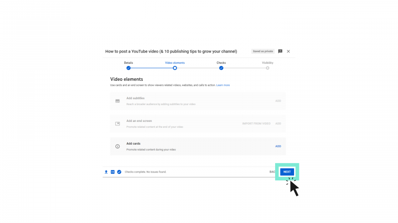   Flecha haciendo clic en siguiente en el menú de elementos de video dentro de YouTube
