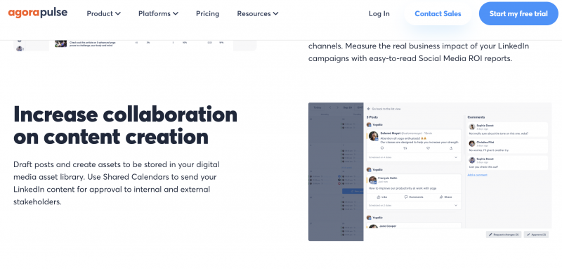   Captura de pantalla de Agorapulse's LinkedIn collaboration