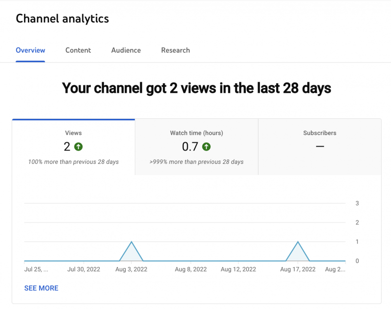 Analitika YouTube kanala