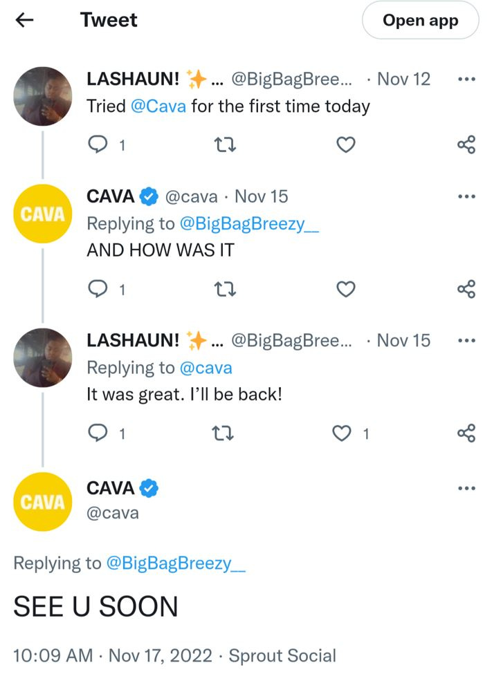   Exemple d'escolta social CAVA